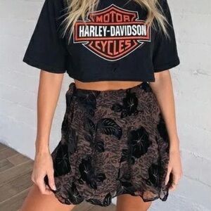 NWT Tiger Mist wrap around skirt size small brown/black